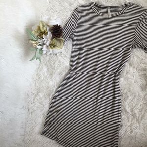 Black and white striped dress